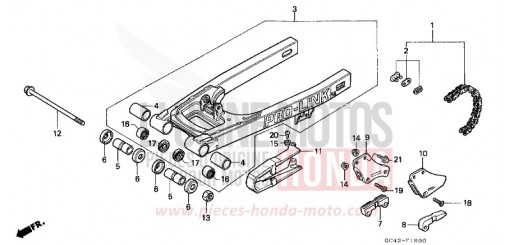 FOURCHETTE ARRIERE CR80RF de 1985